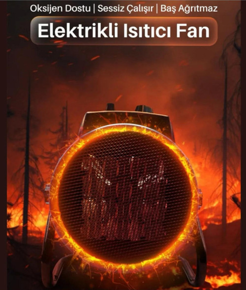 Fanlı Isıtıcı Elektrikli 3000W 180° Ultra Güç 3 Kademeli Soğuk-Sıcak Fan auhma