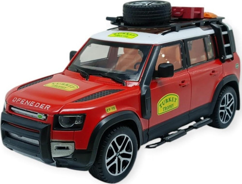 Model Araçlar - Metal Sesli Off-Road Araba 22 cm - Kırmızı