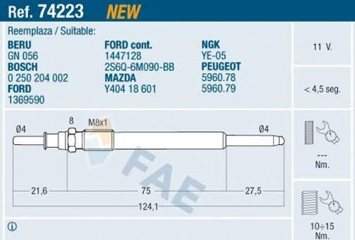 Kızdırma Bujisi P107-P206-P207-P307-P308-P407-P508-P607-P2008-P3008-P5008-Partner-Berlıngo-Expert-Bı