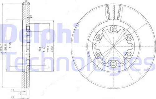 Fren Diski Ön Ford Ranger 98> 4X4 Çap: 274Mm XM34 1027 BA-6M34 1027 EA