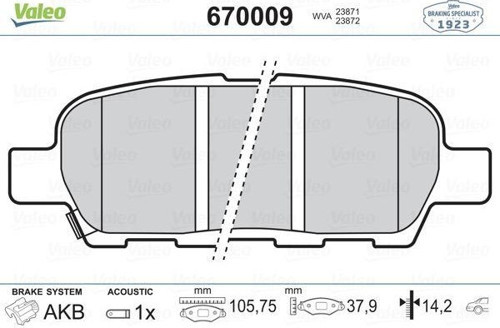 Arka Fren Balatası Nıssan Qashqaı J10 07>13 X-Traıl 07>13 Juke 10> Renault Koleos 08> 44