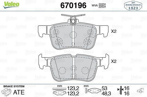 Arka Disk Fren Balatası Ford Edge 2.0D 08/15-07/18 Ford Kuga 1.5/1.5D/1.6/2.0/2.0D 11/12> Fte Kır