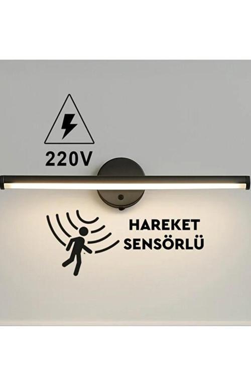 Beyaz Işık Yapışkanlı Hareket Sensörlü Dekoratif Elektrikli Fotoğraf Tablo Dolap Aydılatma Led Aplik