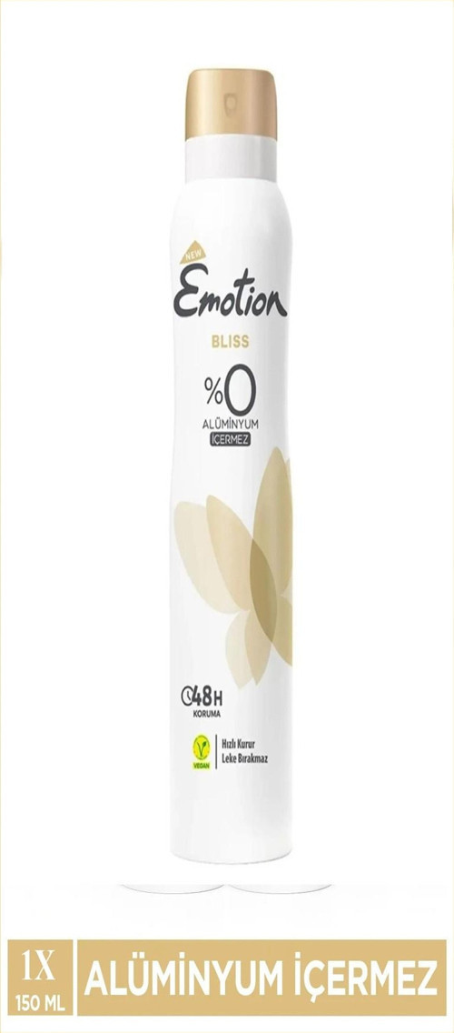 Emotion Bliss Kadın Vegan Deodorant 150 Ml Hızlı Kurur , Leke Bırakmaz