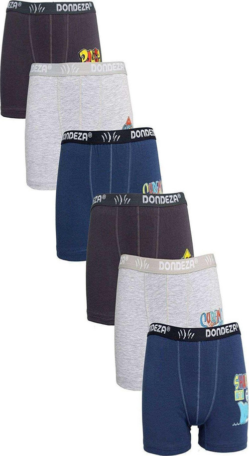 6 adet Düz Baskılı Erkek Çocuk Boxer 506