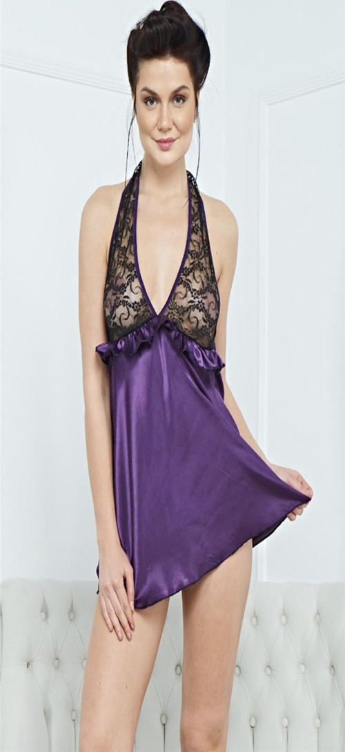 Kadın Şık Saten Gecelik Takım 3525 - Royaleks