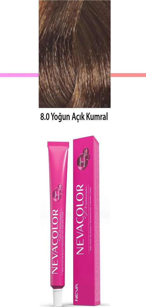 Premium 8.0 Yoğun Açık Kumral - Kalıcı Krem Saç Boyası 50 g Tüp