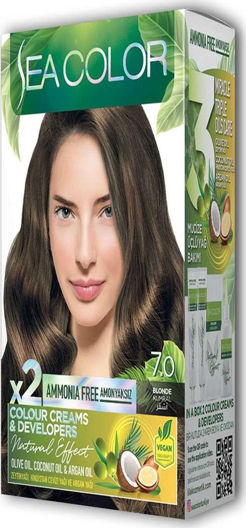 2 Tüp Krem Saç Boyası Seti Kumral No:7.0