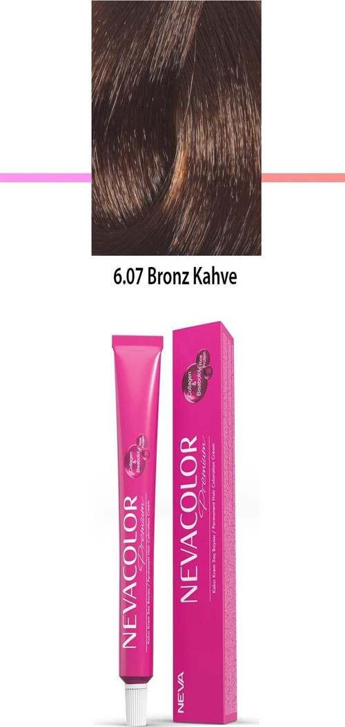 Premium 6.07 Bronz Kahve - Kalıcı Krem Saç Boyası 50 g Tüp