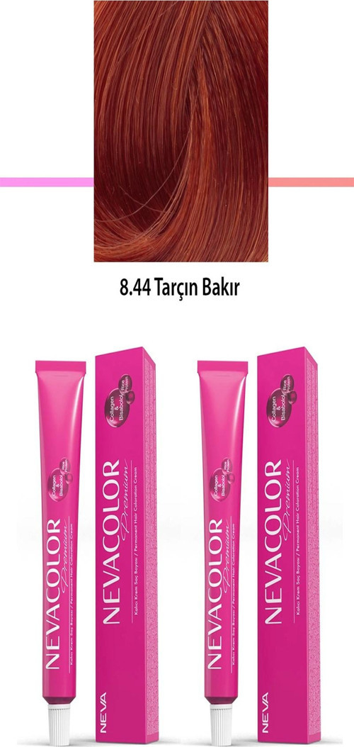 2 li Set Premium 8.44 Tarçın Bakır - Kalıcı Krem Saç Boyası 2 X 50 g Tüp