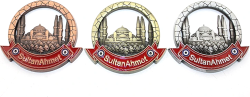 İstanbul Temalı Metal Magnet Sultanahmet Yuvarlak Tasarımlı
