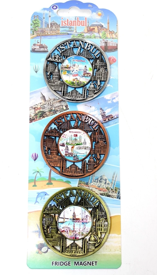 İstanbul Temalı Metal Magnet 3'Lü Set Alk2890
