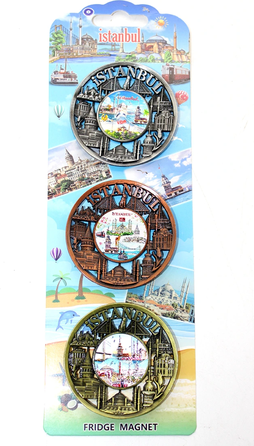 İstanbul Temalı Metal Magnet 3'Lü Set Model 1