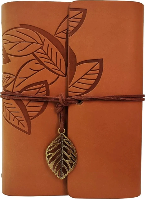 Deri Yaprak Desenli Defter