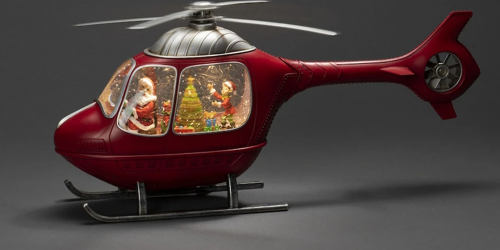 Helikopter Tasarımlı Işıklı Müzikli Kar Küresi