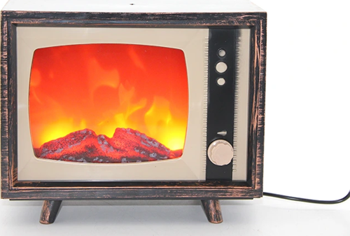 Tv Tasarımlı Ledli Şömine Lamba