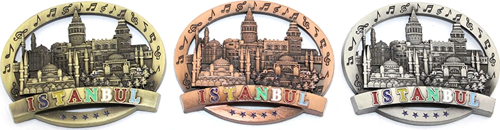 İstanbul Temalı Metal Magnet Yuvarlak Tasarım