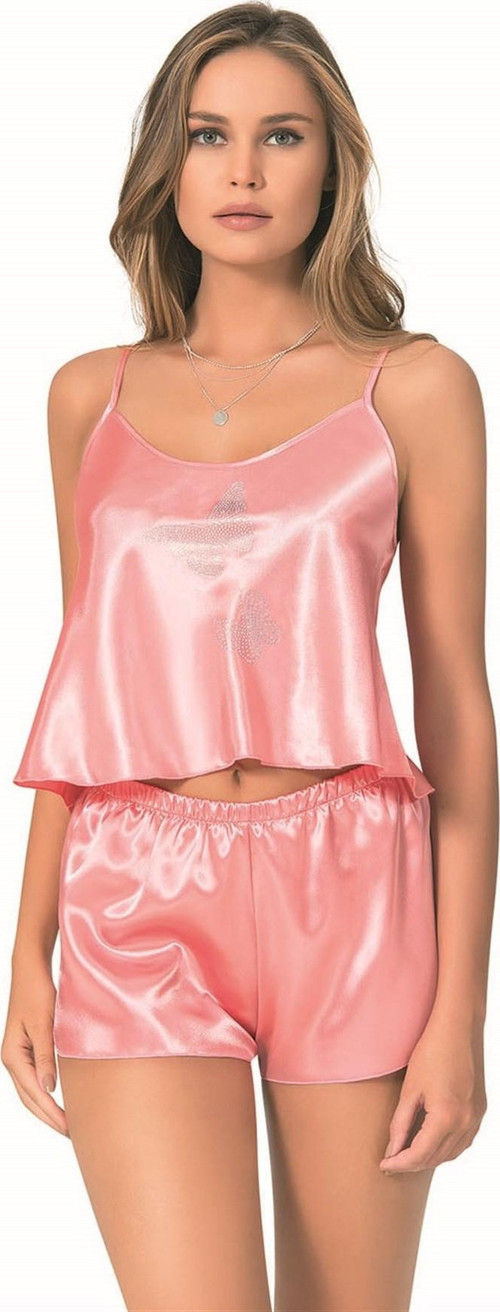 Mercan Saten Babydoll Şort Takımı