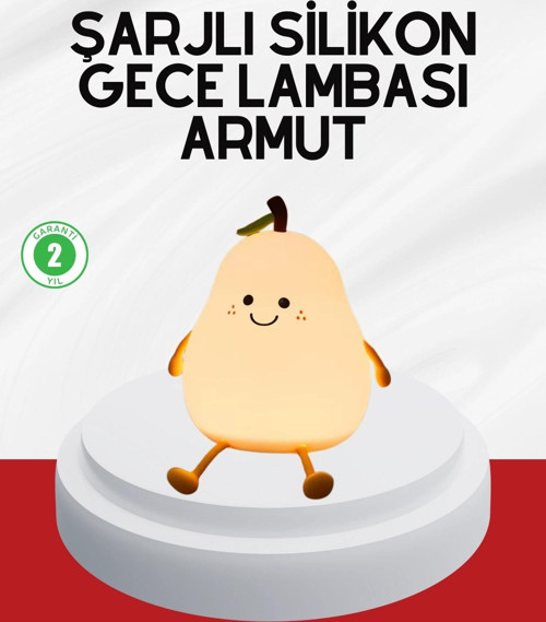 USB Şarjlı Armut Gece Lambası Dokunmatik Renk Değişimli