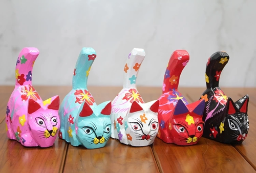 Ahşap 5'Li Kedi Seti Polos:11