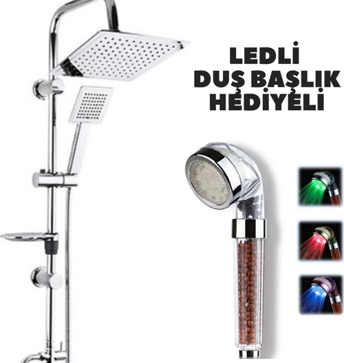 Rain Duş Robotu Tepe Duş Seti Duş Başlığı Sistemi Ledli Duş Başlık Hediyeli