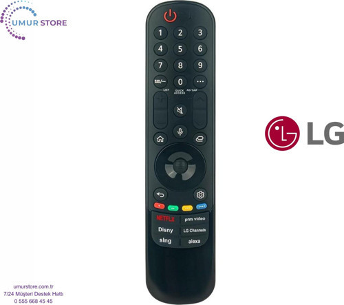 Uyumlu OLED65C46LA Webos Televizyon Kumandası-Mikrofon ve Air Mouse