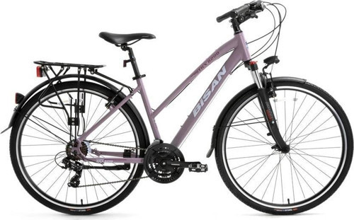TRX 8200 CITY KADIN ŞEHİR BİSİKLETİ 45CM V 28 JANT 21 VİTES MAT MOR BEYAZ MOR