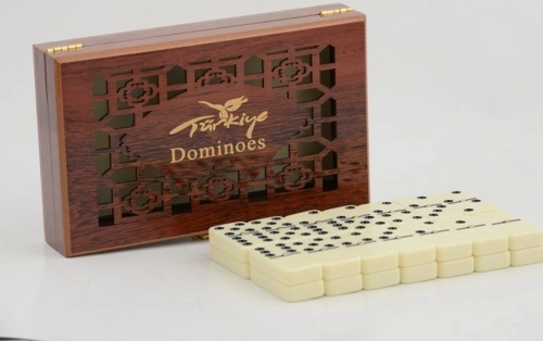 Ahşap Kutulu Melamin Domino Alk2268