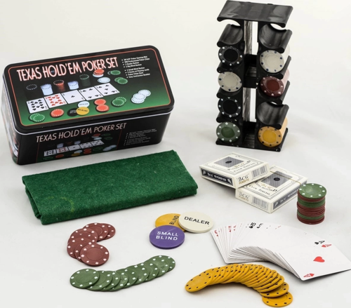Poker Oyunu 200 Chip Ve 2 Adet İskambil Kağıt Setine Sahip Poker Oyunu Alk2540