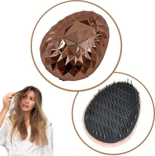 Rose Gold Saç Düzleştirici Tarak Geniş Aralıklı Her Saç Tipine Uygun Fırçalı Saç Düzleştirici (2818)