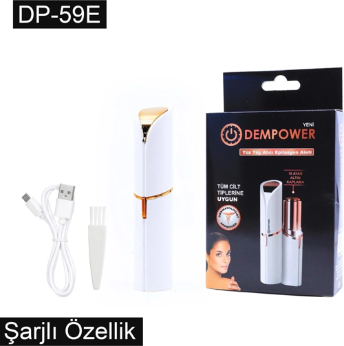 Dempower Şarjlı Yüz Tüy Alıcı Epilasyon Aleti Flawles Kısa