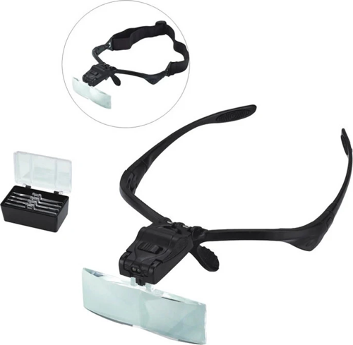 -Işıklı Gözlük Büyüteç - 5 Farklı Lens 9892B