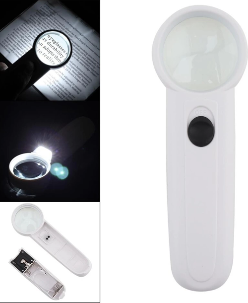 15X Çok Fonksiyonlu 2 Led Işıklı Taşınabilir El Büyüteç