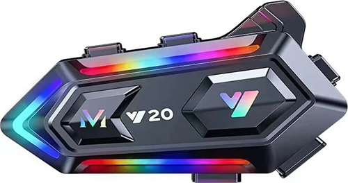 Y20 Motor Kurye Kask Kulaklık Rgb Modlu Bluetooth Motosiklet Kulaklık 5.3 Bluetooth Interkom