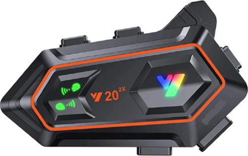 Y20 2X 1000M Telsiz Mesafeli 2 Kişi Bağlantılı Bluetooth Kask Kulaklık Fenerli İntercom