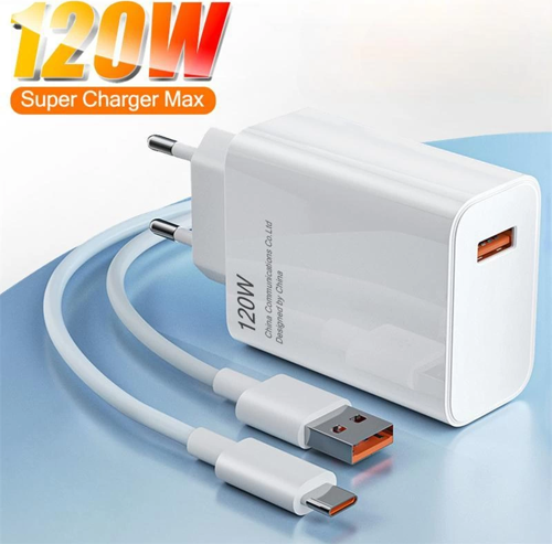 120W Turbo Saniye Göstergeli Hızlı Şarj Aleti Adaptör Kablo Set (Markasiz)