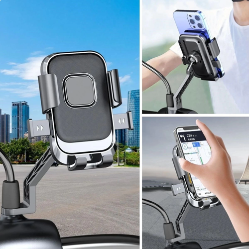 Motor,Motosiklet,Bisiklet ,Scooter İçin 360 Derece Dönebilen Dikiz Aynası Versiyonu Telefon Tutucu A