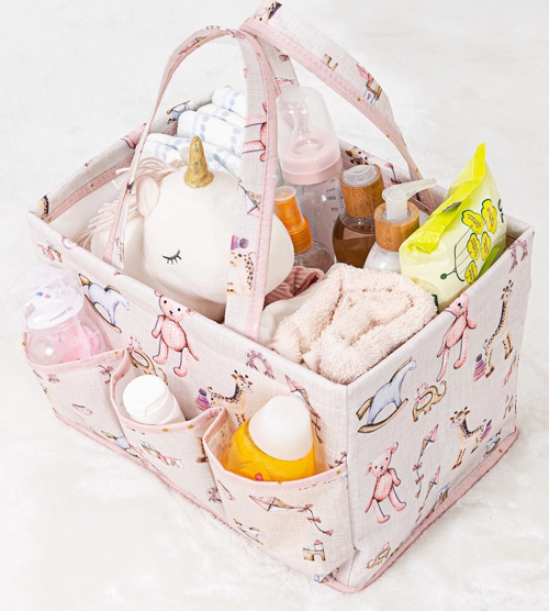 Baby Kullanımı Kolay Desenli Taşınabilir Bakım Çantası (Pembe)