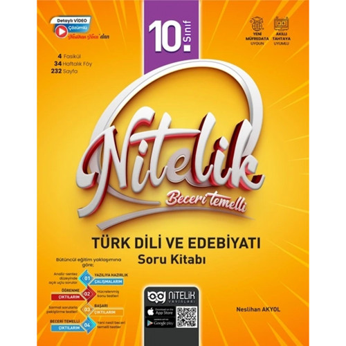 Nitelik 10.Sınıf Beceri Temelli Türk Dili ve Edebiyatı Soru Kitabı Yeni