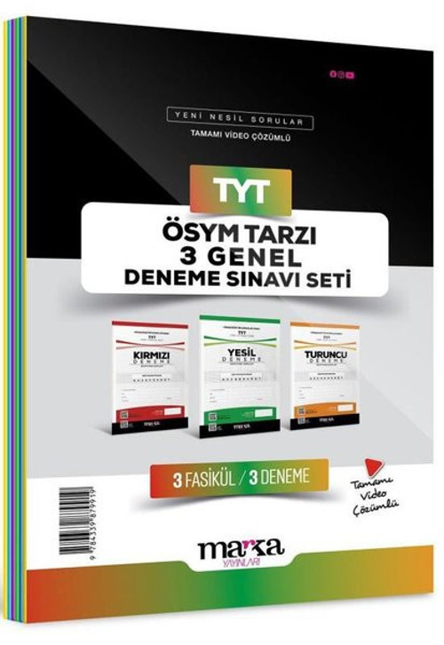2025 TYT ÖSYM Tarzı 3 Genel Deneme Sınavı Seti Tamamı Video Çözümlü