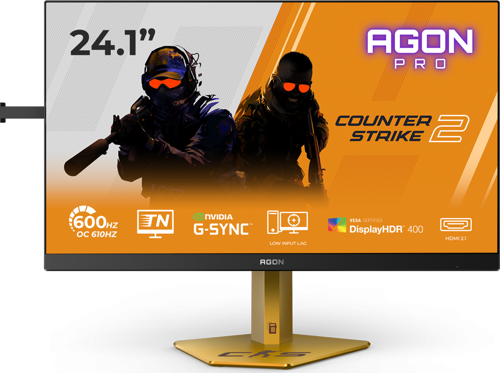 AGON CS24A 24.1" 610Hz(O.C.) 0.3ms HDMI DP G-Sync HDR400 Pivot FHD Ultra Fast TN Counter-Strike 2 Edition Gaming Monitör