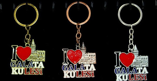 Metal Galata Kulesi Anahtarlık (I Love Galata Kulesi)