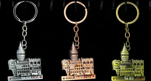 Metal Galata Kulesi Anahtarlık Model 4