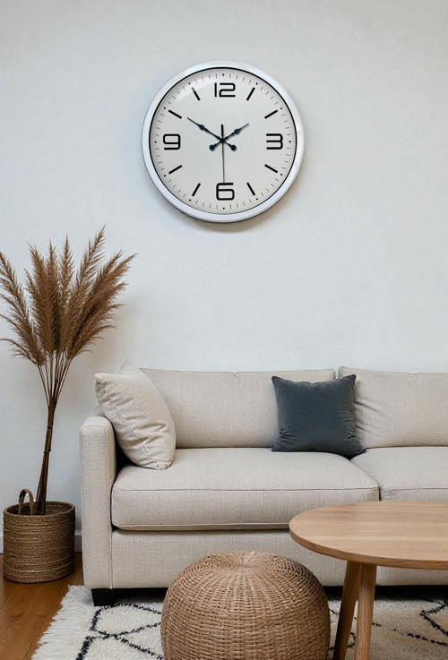 Zentime 40 Cm Beyaz Klasik Duvar Saati