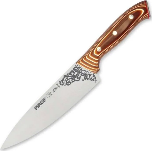 32160 Şef Bıçağı 19 Cm - Perçinli Kahverengi Kompozit Sap