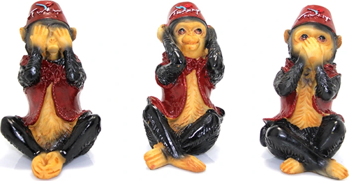 3'Lü Polyester Maymun Seti