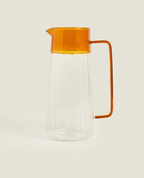 Turuncu Detaylı Cam Sürahi 1600 Ml