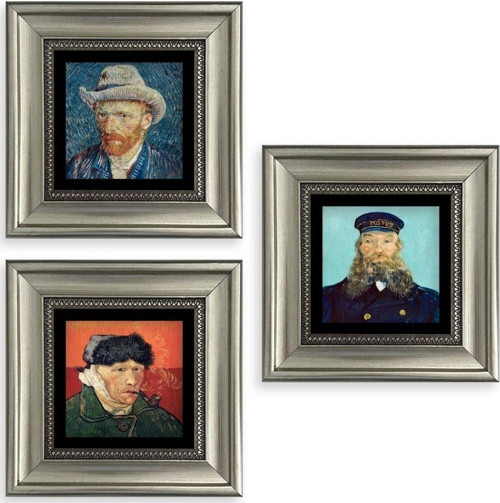 Van Gogh 3 Lü Set Çerçeveli Taş Tablo