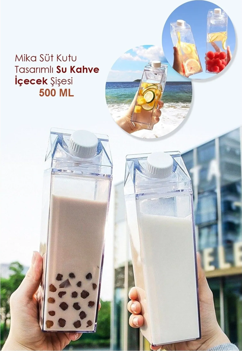 Süt Kutusu Tasarımlı İçecek Şişesi