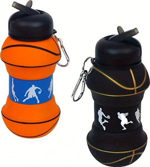 Basketbol Topu Tasarımlı Akordiyon Su Şişesi